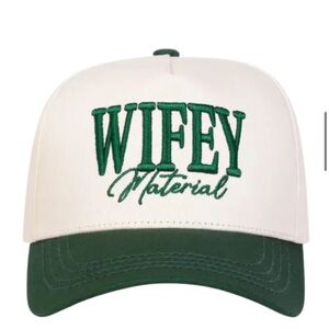 Green and White 'Wifey Material' Hat
